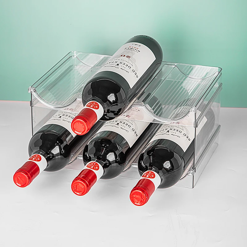 Plastic Wine Rack for 3 Wine Cabinet with Unique Style Wine Display Racks Bottle Holder