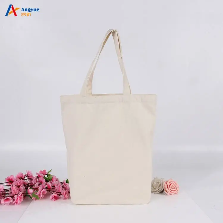 Promotional gift reusable white cotton tote bag with company logo