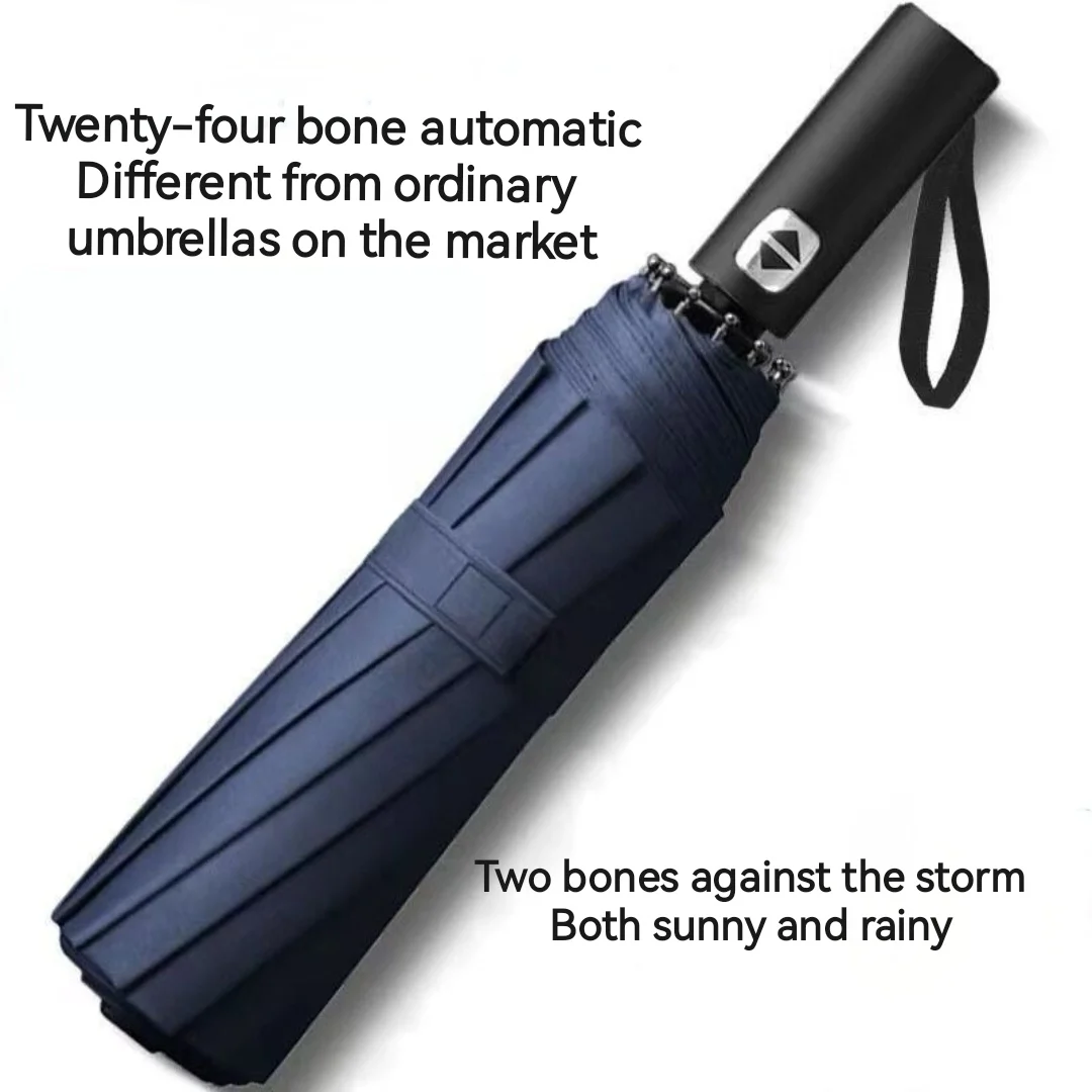 Dual Purpose Large Triple Folding Automatic Umbrella Contemporary Popular Sunshade for Men Women Customizable Logo Print Travel