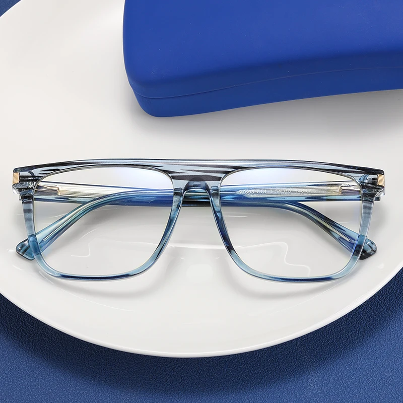 Wholesale vintage  ultra light transparent computer glasses anti blue light specs frames optical men