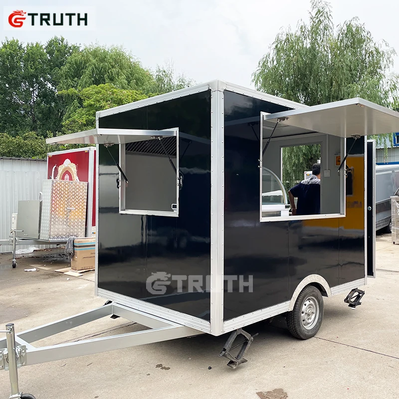 TRUTH ce approved snack fast coffee carts small burger mobile food truck galvanized 2.6m square food trailer