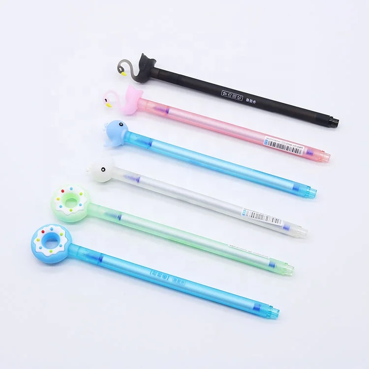 High quality selling small MOQ custom cute doll custom logo erasable gel pen