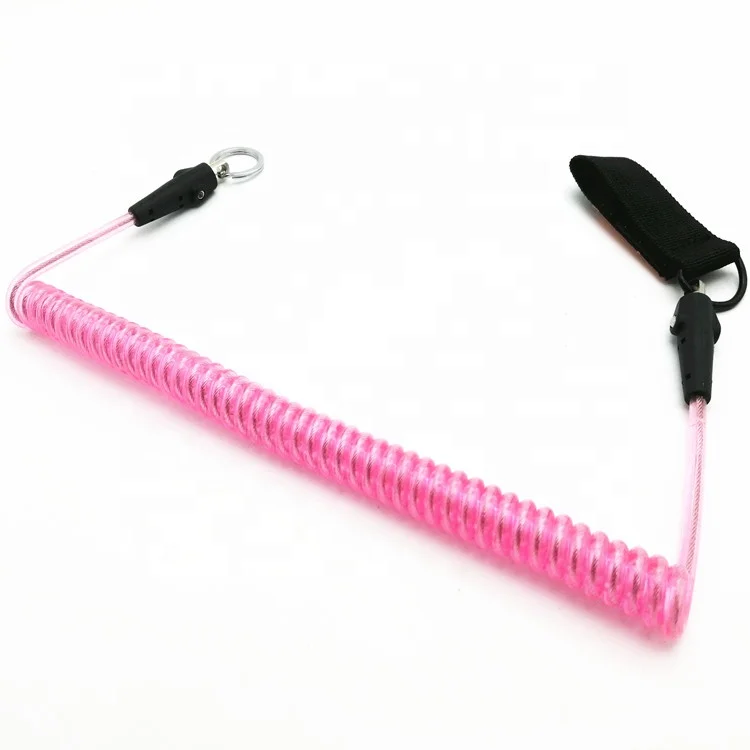 Cheaper Price High Quality Tether Spring Steel Plastic Self-locking Quick Release Carabiner Fashional Tool Spring Lanyard