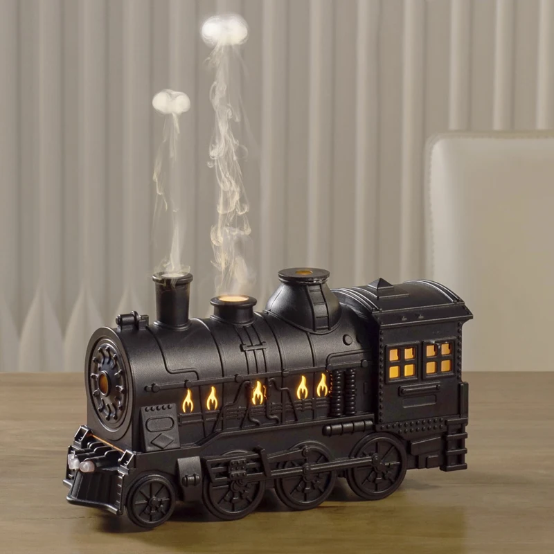 Home 300ml train volcano fire flame aroma fragrance diffuser