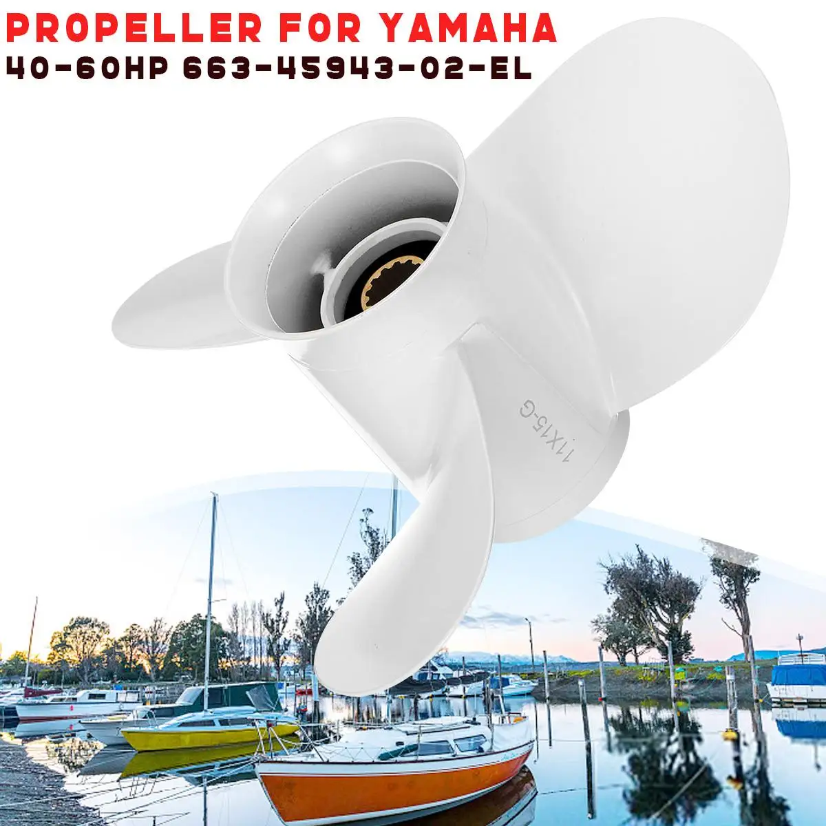 11x15 алюминиевый подвесной Пропеллер для Yamaha 40-60HP 663-45943-02-EL 3 Лопасти сплав морской