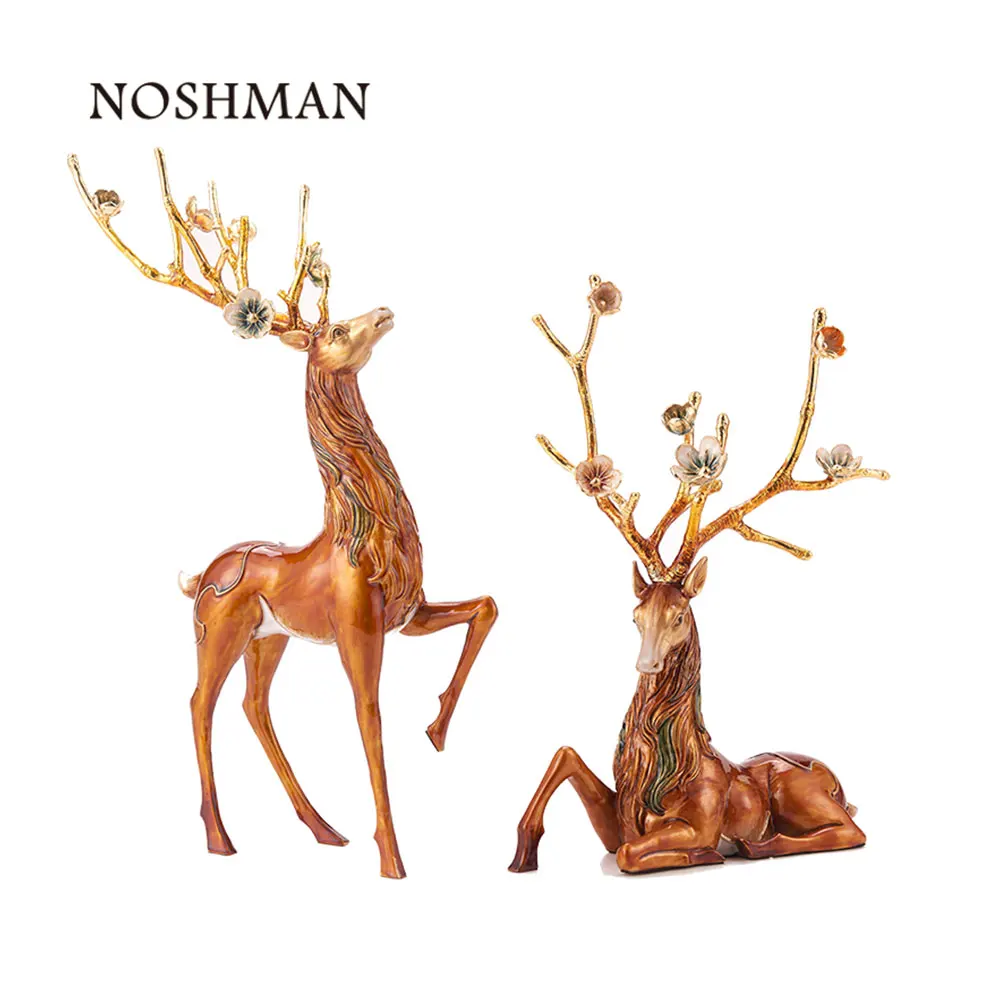 NOSHMAN New Design Fashion Nordic Luxury Style Metal Gold Deer Furniture Dinner Table Decoration Appreciation Doorgift Ornament