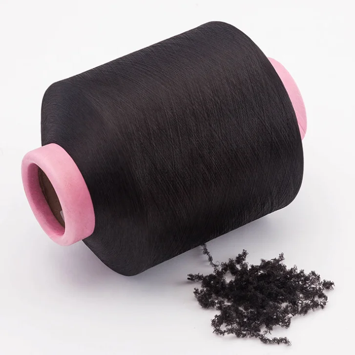 
Cheap black polyester yarn lycra yarn weaving sock yarn 