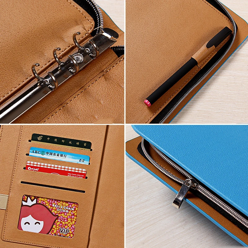 Men Ipad Portfolio Case Briefcase Travel Carrying Case for 9.7 Inch Professional Business Long PU Anti-theft wallet