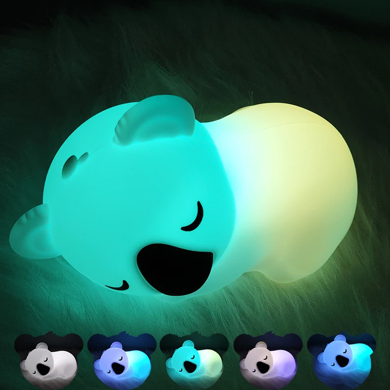 Cute Creative Lying Down LED Night Lights Cute Animal Shape Penguin Bed Lamp for Kids Living room Holiday Gift