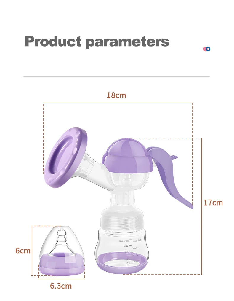 High quality  factory-price 100% Food Grade Manual safety and  skin-friendly Breast pump for breastfeeding mother