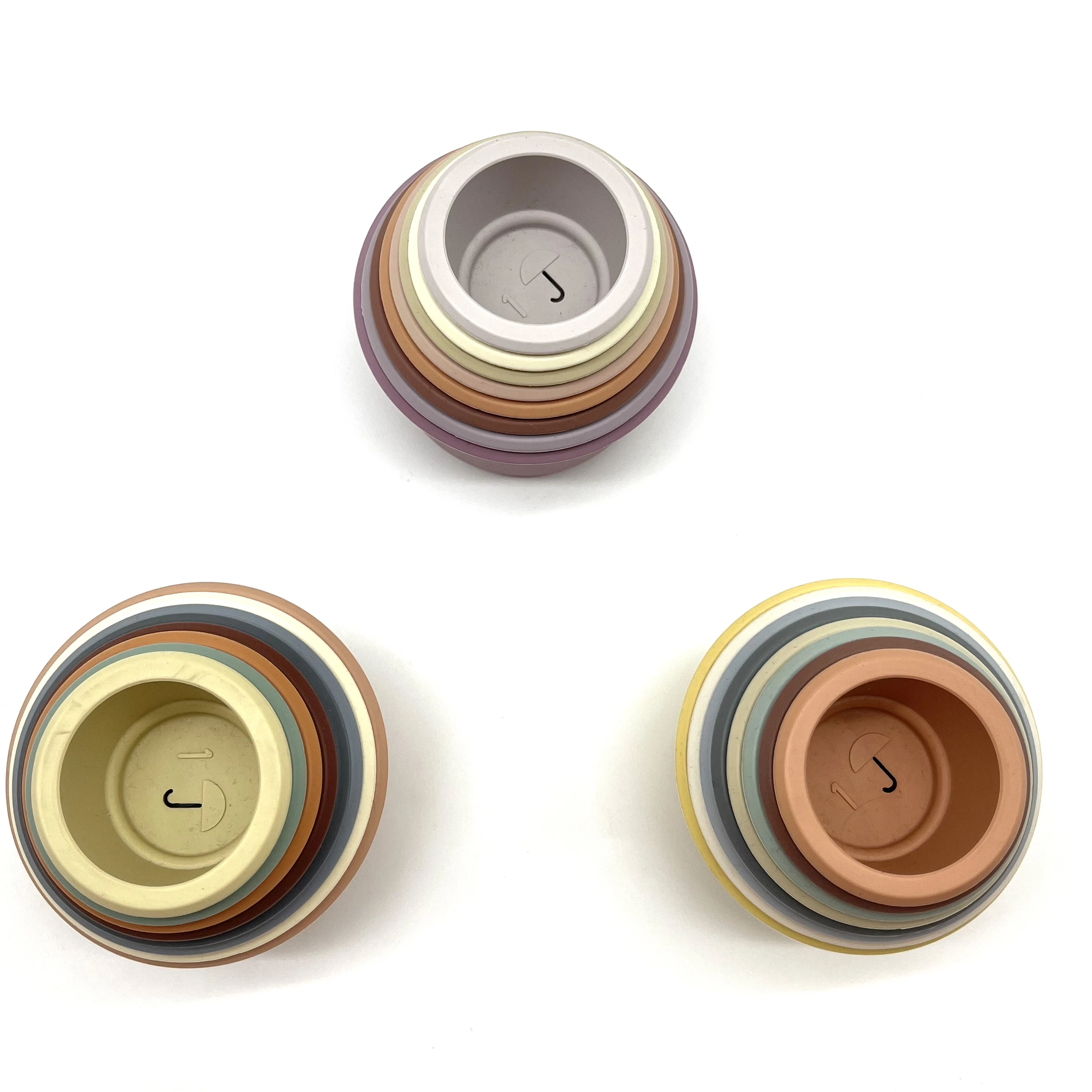 New CPC Approval Silicone Stacking Tower Cups, Petal Flexible Silicone Stackable Cups,BPA FREE Colorful Silicone Stack Toys