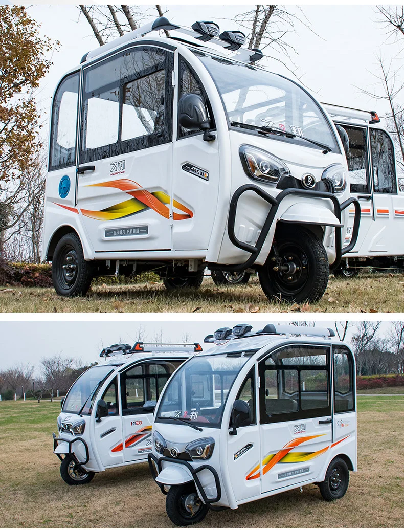 Enclosed Body Adult Electric Tricycle Solar Car for Passenger