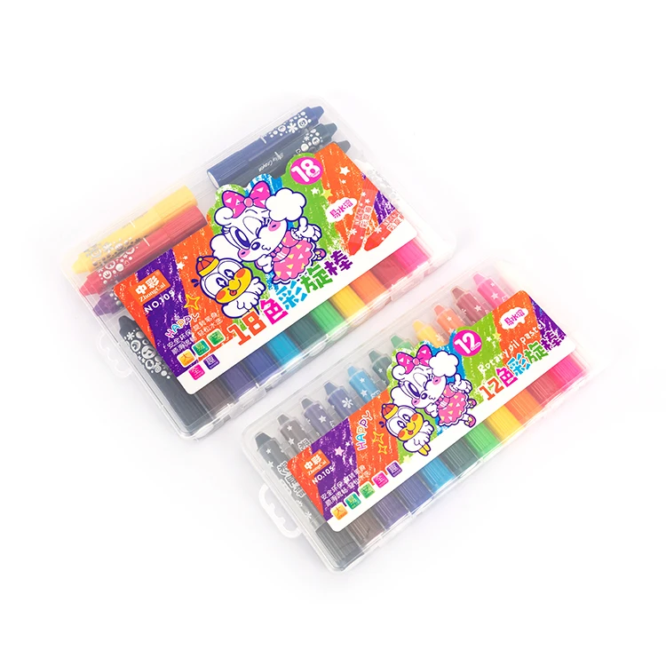 6 12 Colors Silky Washable Wax Crayons for Children Fancy Face Paint Gel Twistable Crayon