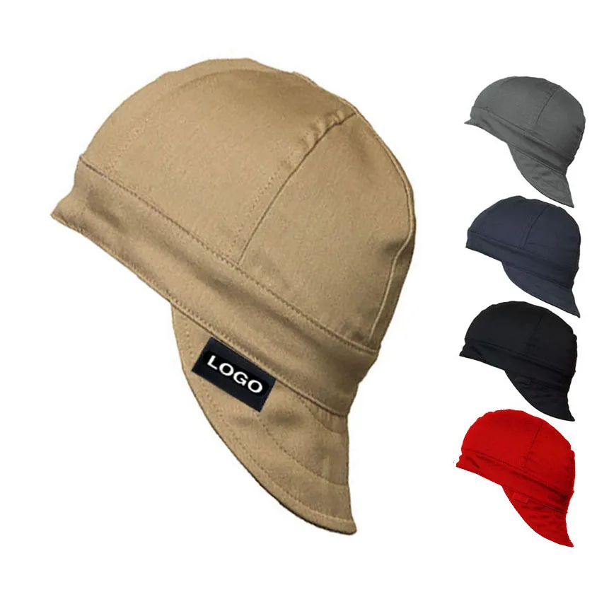 2023 New Custom Logo FR Cotton Welding Cap 6 panels hat Welder Safety Flame resistant Welding accessories Protection Fire