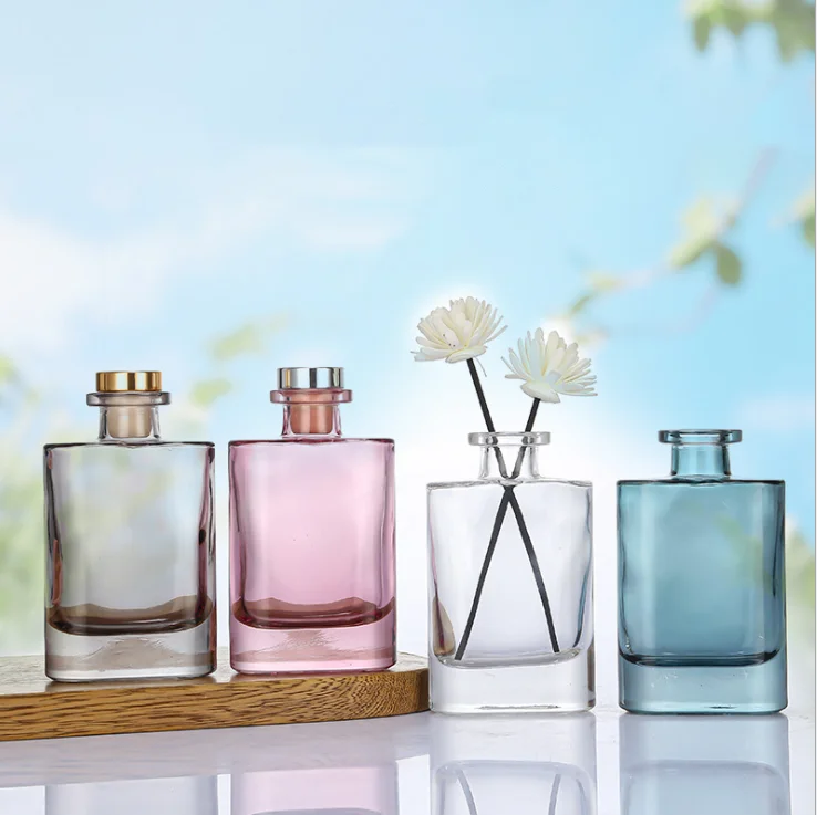 Wholesale New Color Design 150ml Square Diffuser Bottle Aroma Reed Diffuser Glass Bottle