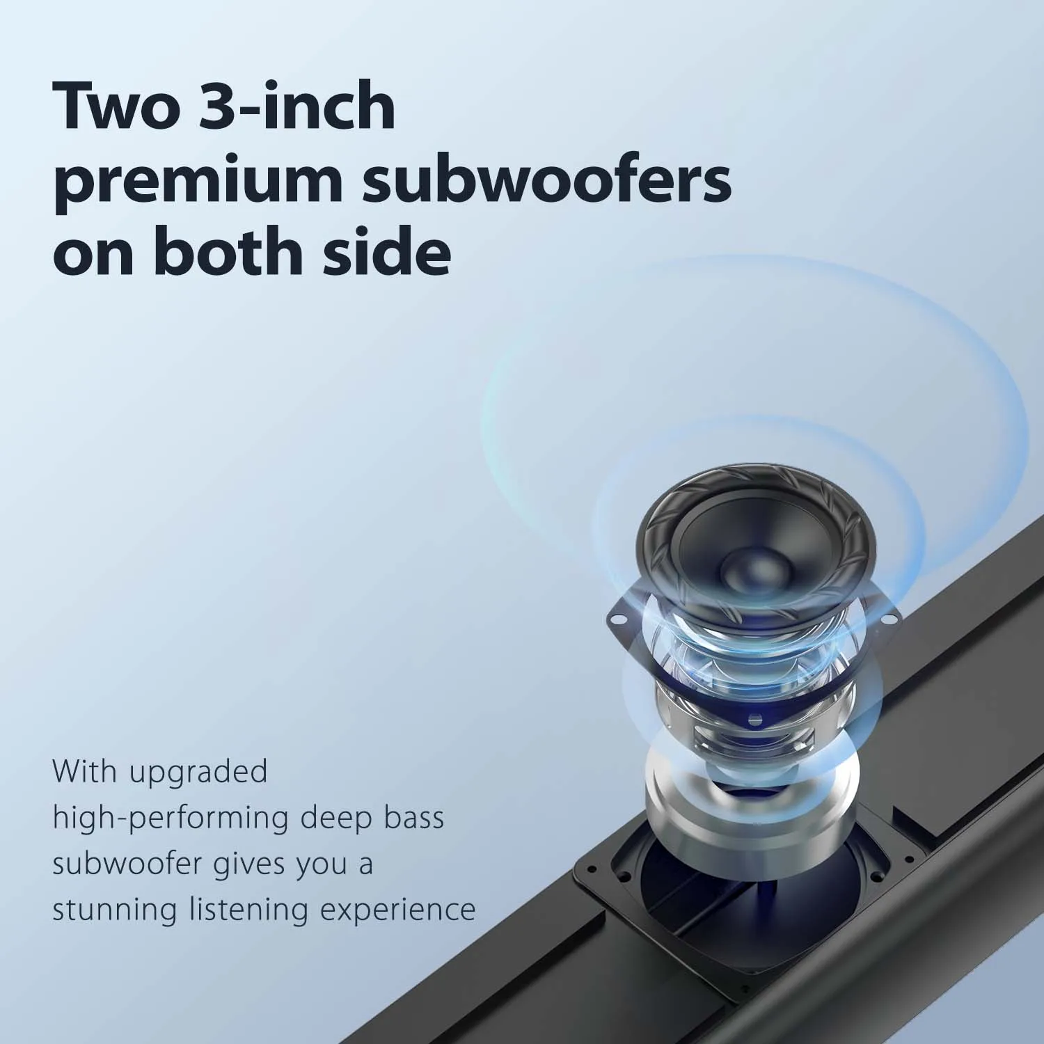 Tribit Sound Bar Wireless Speaker, 6 Mics, 80W Multiple Connection, BT 5.0, for Home, Wall Mount, Desktop