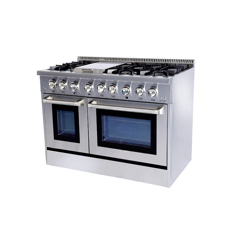 factory OEM 48 inch dual fuel stove range oven with griddle and simmer function
