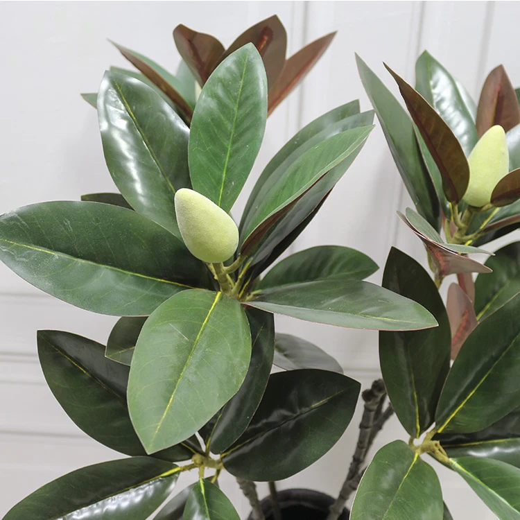 Hot selling ins style Artificial magnolia branch for Wedding Home Garden Decoration artificial magnolia leaf stem