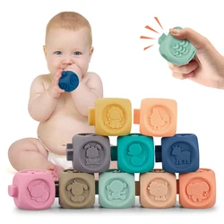 baby soft toys sensory silicone educational building blocks 3d hanging ball babies rubber teether squeeze bath toys for toddlers