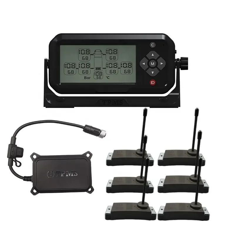 RV/автобус/прицеп/Грузовик TPMS красочный экран с 6 внешними датчиками 232psi