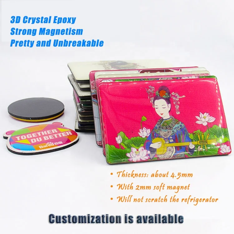 Promotional Picture Fridge Magnet Customised Souvenir Magnetic Stickers Epoxy Metal Glass Paper Tinplate PVC Photo Magnets