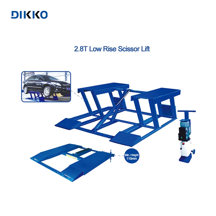 2.8T Low Rise Scissor Lift Automotive Car Lift 3500Kg Hydraulic Scissor Car Lift for Sale