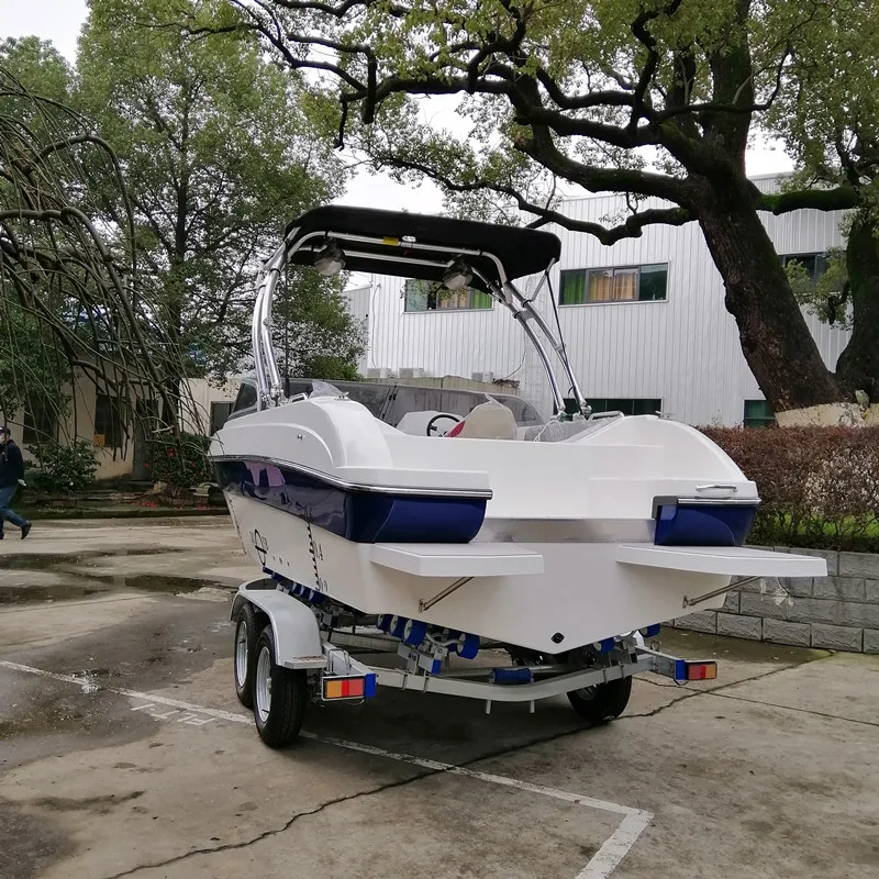 CE approved 19ft long FRP open deck sport pleasure boat for sale