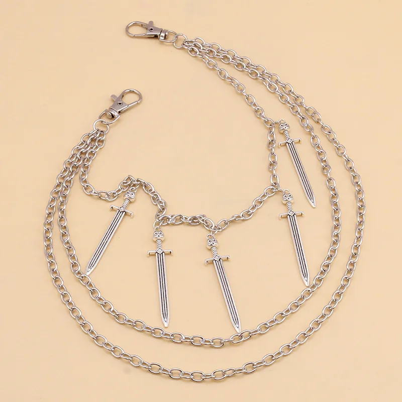 Wholesale Long Sword Pendant Waist Chain Multi-Layer Metal Retro Chain Body Chain Sexy Accessories