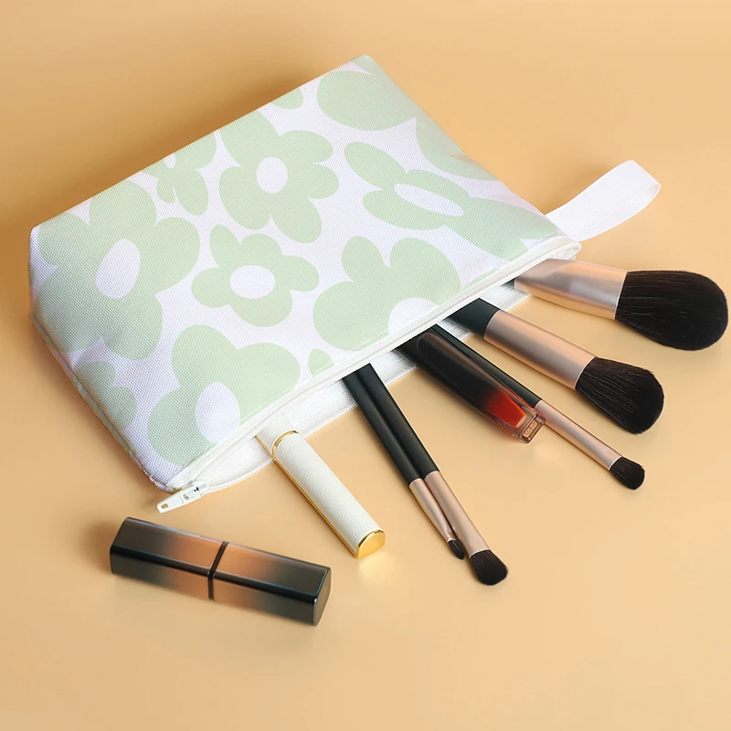 Custom Design Logo Printed Gift Pencil Cotton Canvas Pouch Toiletry Travel Makeup Cosmetic Bag