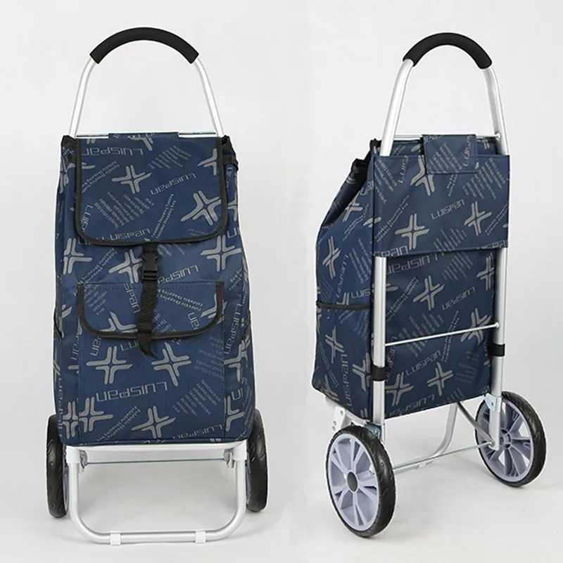 Custom design foldable wheel trolley shopping bag wholesale durable heavy duty detachable shopping trolley bag cart