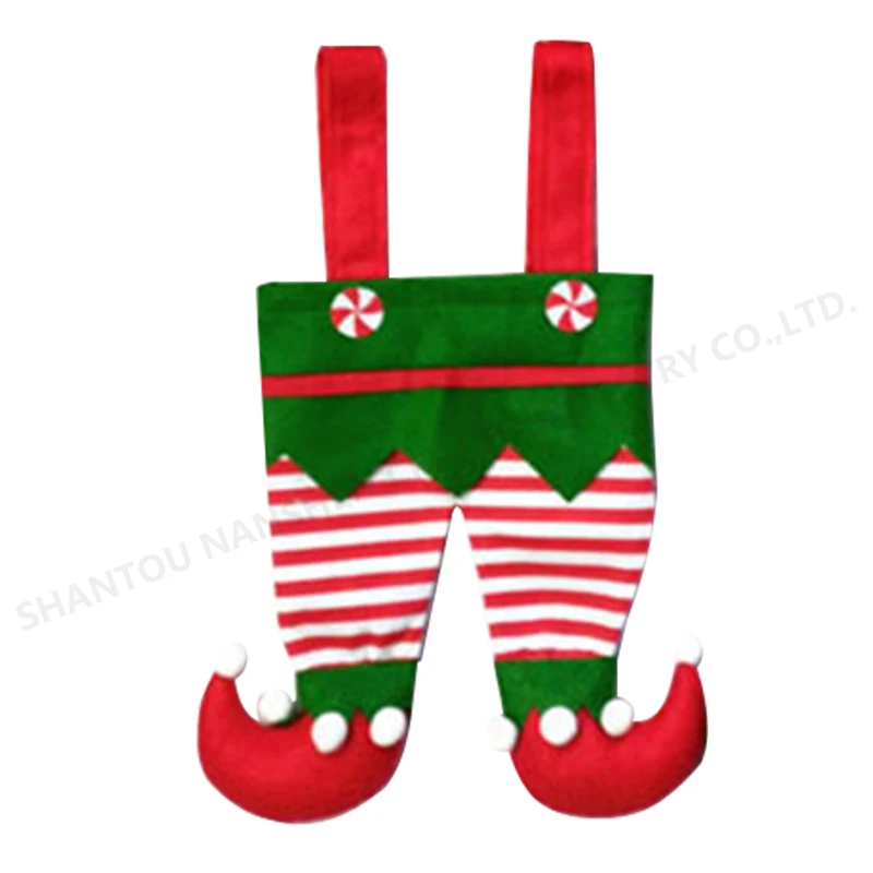 Real Stock Whole new design Christmas decoration Red and green stripes Christmas Candy Bag For Christmas gaft