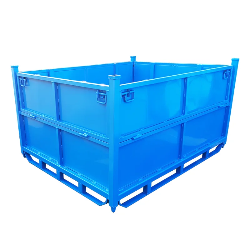 Industrial CASE CARTER OEMWarehouse Metal Stack Collapsible Storage Cage Container Foldable Stackable Folding Steel Pallet Box