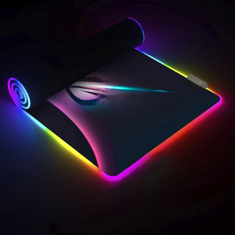 Customized luminous RGB Rubber base game mat gaming mouse pad