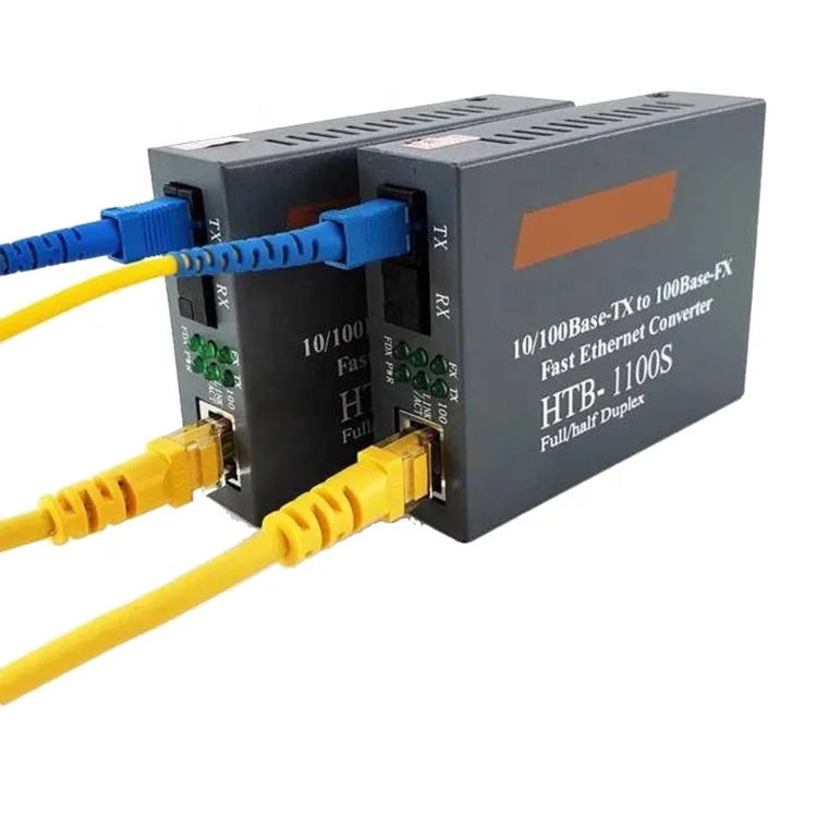 HTB-3100 Fast Ethernet to Fiber 10/100M WDM 1310nm 1550nm Single Mode Single Fiber Netlink BiDi Fiber Optic Media Converter
