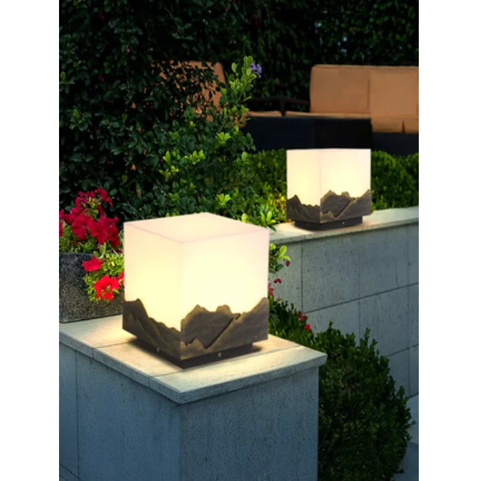 SHJG Chinese landscape solar LED courtyard lawn IP54 waterproof stainless steel acrylic decorative channel courtyard lamp