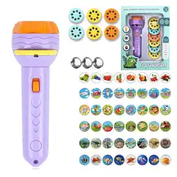 Children projection flashlight early education enlightenment flashlight dinosaur fruit digital children toys