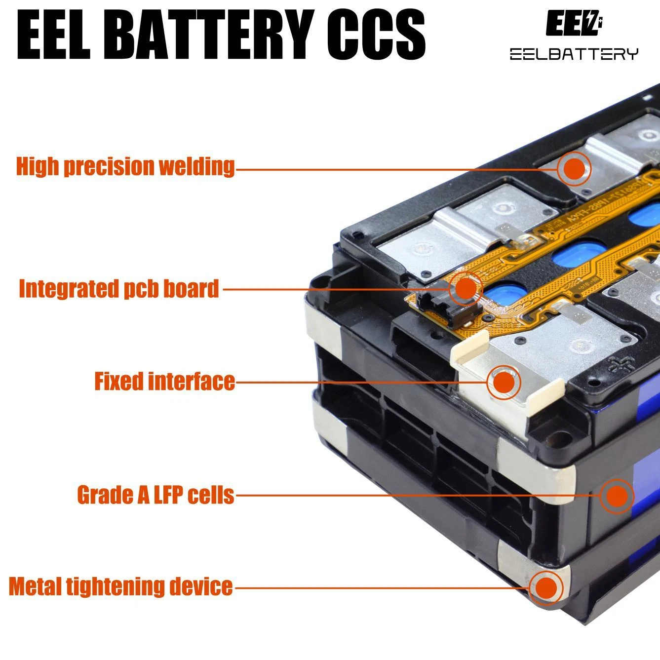 EEL 48V 13KW Lithium Ion batteries 24V 100Ah CCS module 8pcs solar power energy storage battery pack lifepo4 ev lithium battery
