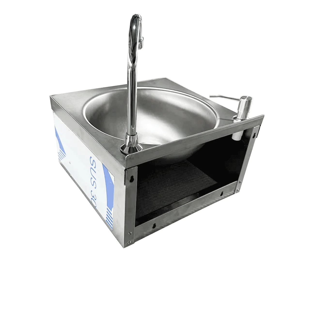 High quality stainless steel single hand wash sink with knee operate sink