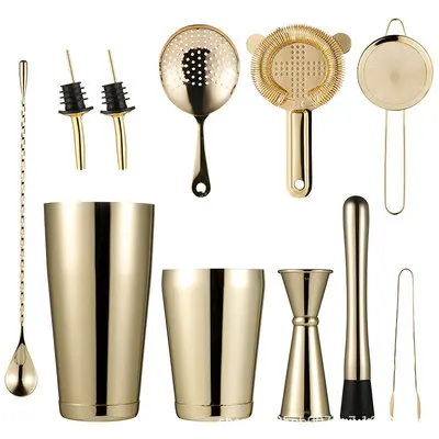 Cocktail Shaker Bar Set DIY Kit Rose Gold Electroplated Cocktail Shaker Making Set