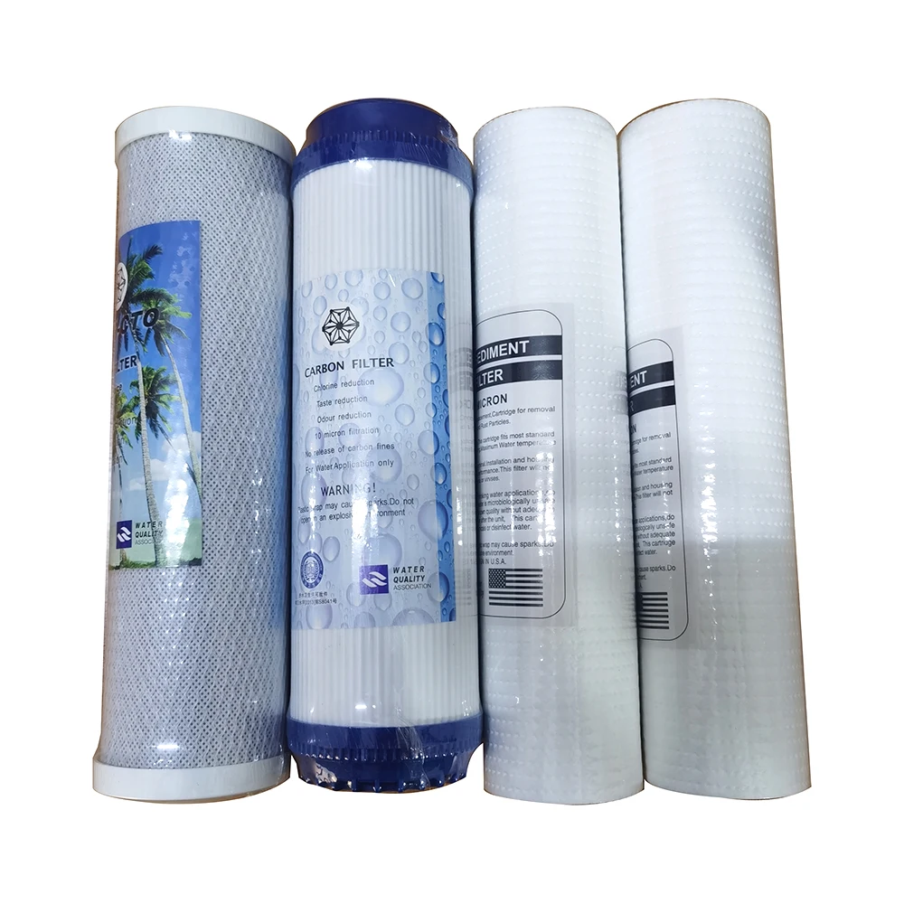 OEM 10 inch 2.5' 4.5' prefilter Coal Coconut Activated Carbon CTO PP Sediment Water Filter Cartridge Set for Drinking Water