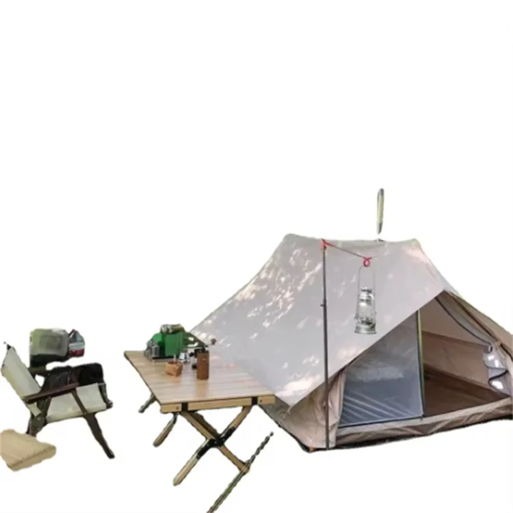 Camp 4-6 Person Tents Glamping Outdoor Large Canvas Camping Tent Cotton Luxury Lawn Tents