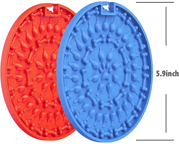 Custom Food Grade Durable Pet Bathing Grooming and Training Suction Slow Feeder Licking Pad Silicone Dog Lick Mat