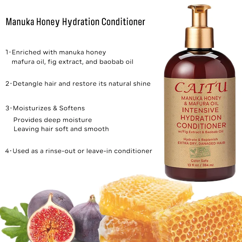 Manuka Honey Intensive Hydration private label moisturizing Hair leave in conditioner for curly hair