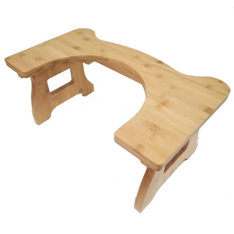 refined-bam Good bathroom folding bamboo toilet stool