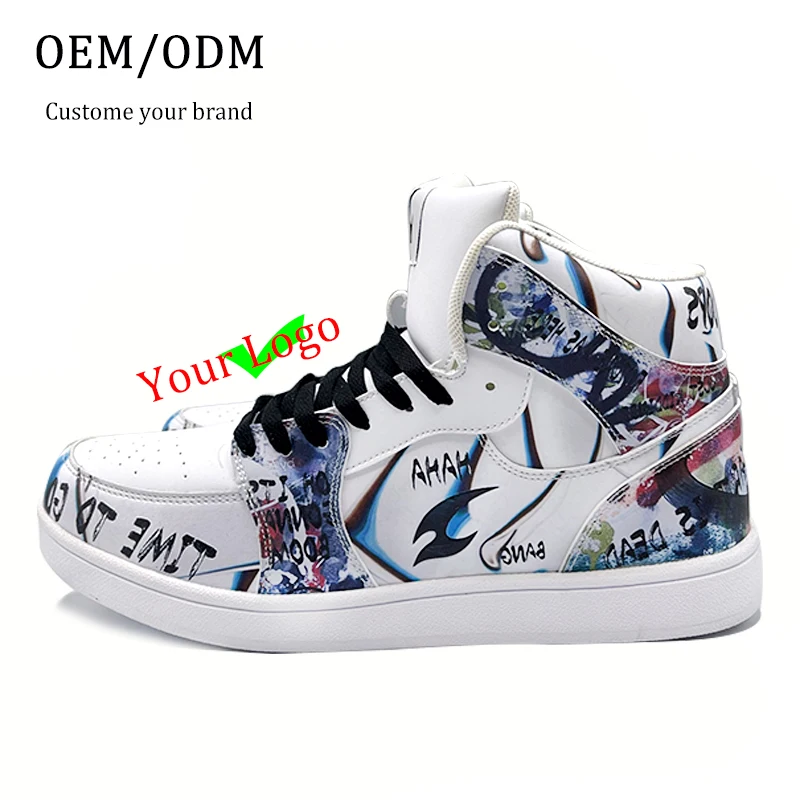 2022 New Arrival Custom Logo Brand High Top Lace ups Walking Shoe Sport Basketball Sneakers Shoes for Men