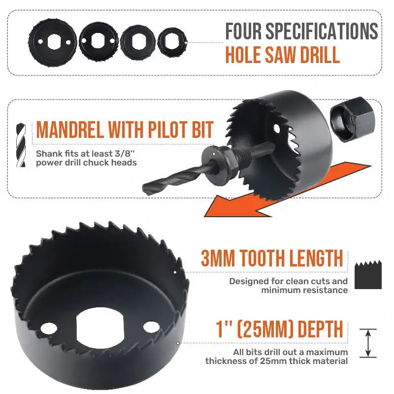 246pc Drill and Driver Bit Set for Metal, Wood, Masonry