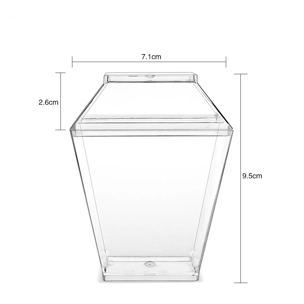 Cold Dessert Cup with Lid Cutlery Set Plastic 8oz Spill Proof Clear Customize OEM Packaging Container Vodka Accessory Style Food