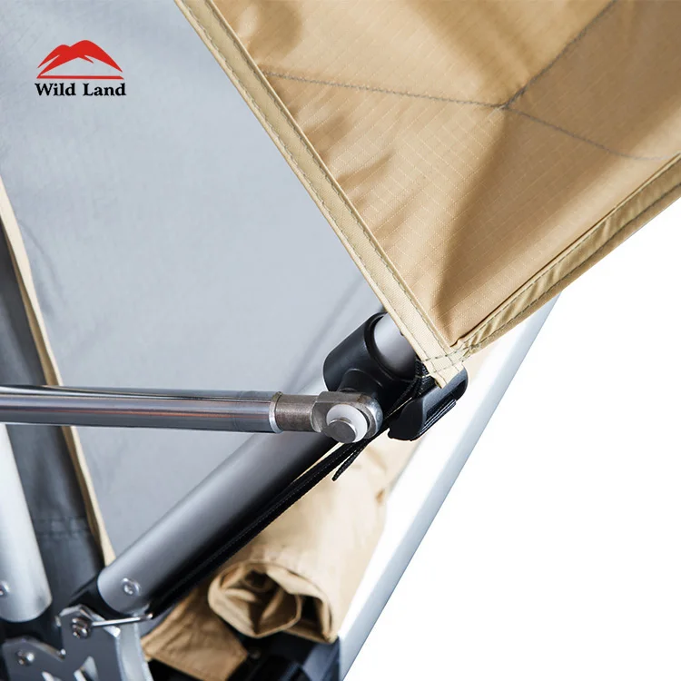 Wild Land Outdoor Camping New Design Upgrade Total Complete Whole Aluminum Piece Shell Triangle Hard Top Roof Top Tent