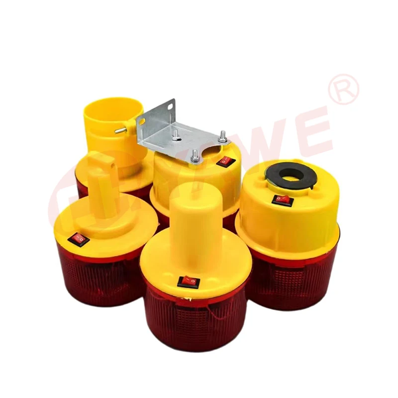 Solar warning light roadblock light Daytime Night 24 Hours Red Solar LED Flashing Warning Light