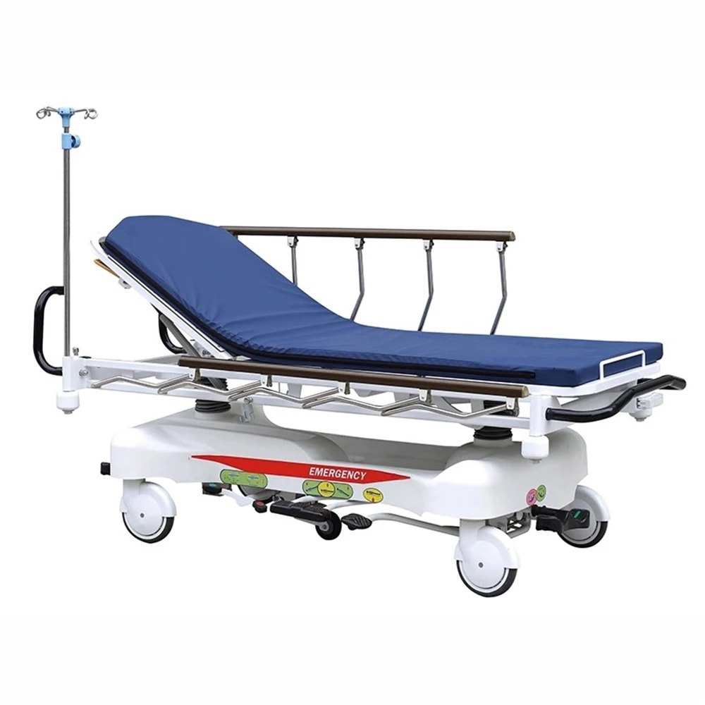 Luxury Hydraulic Transportation Trolley Patient Ambulance Stretcher Transporter Bed